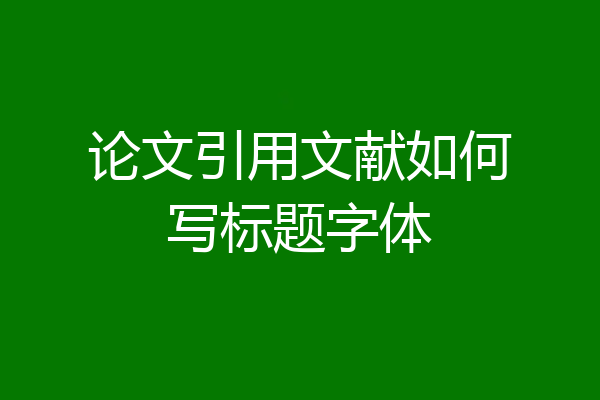 论文引用文献如何写标题字体
