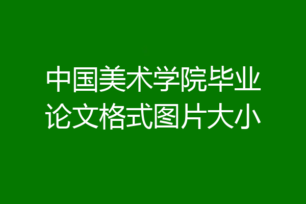 中国美术学院毕业论文格式图片大小