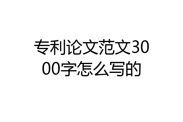 专利论文范文3000字怎么写的