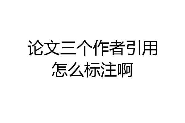 论文三个作者引用怎么标注啊