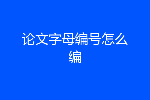 论文字母编号怎么编