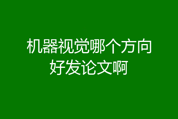机器视觉哪个方向好发论文啊