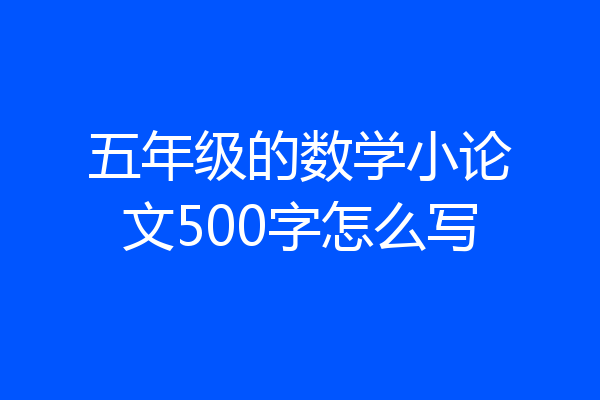 五年级的数学小论文500字怎么写