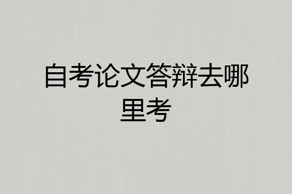 自考论文答辩去哪里考