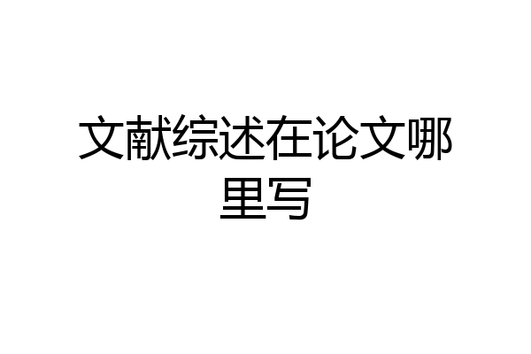 文献综述在论文哪里写
