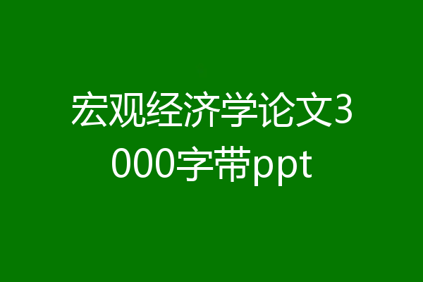 宏观经济学论文3000字带ppt