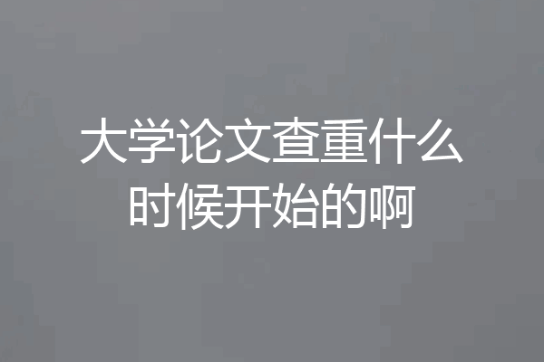 大学论文查重什么时候开始的啊