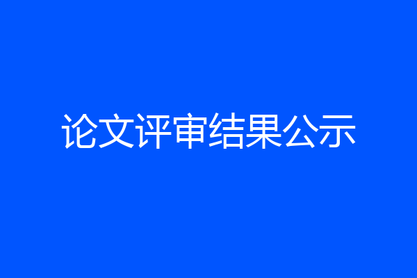论文评审结果公示