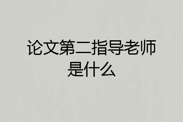 论文第二指导老师是什么