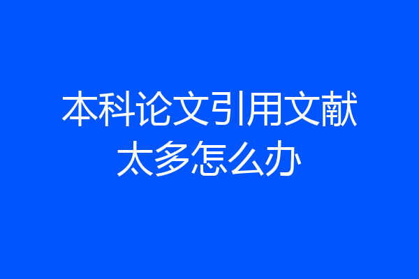 本科论文引用文献太多怎么办