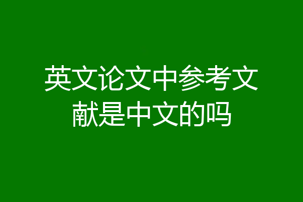 英文论文中参考文献是中文的吗