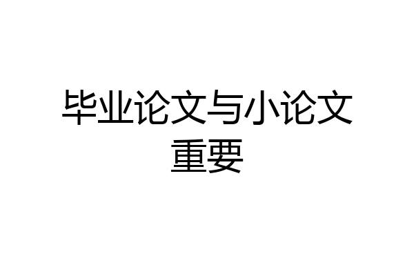 毕业论文与小论文重要