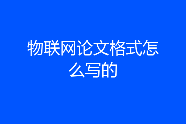 物联网论文格式怎么写的