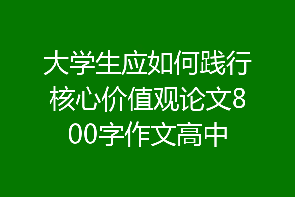 大学生应如何践行核心价值观论文800字作文高中