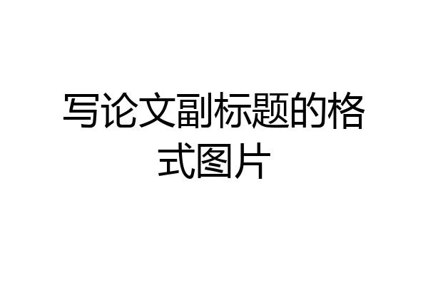 写论文副标题的格式图片