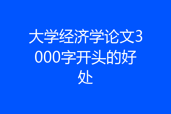 大学经济学论文3000字开头的好处