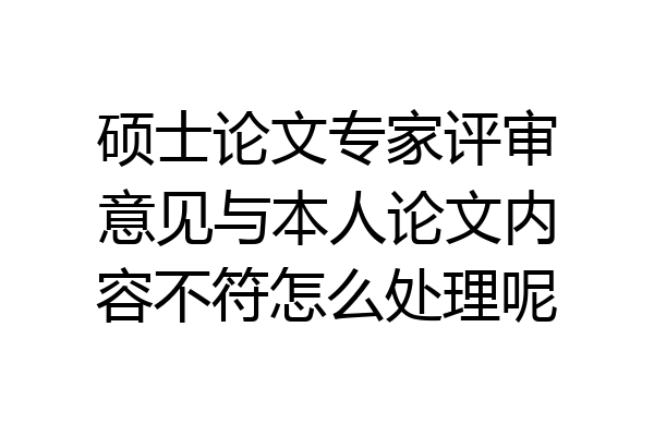 硕士论文专家评审意见与本人论文内容不符怎么处理呢