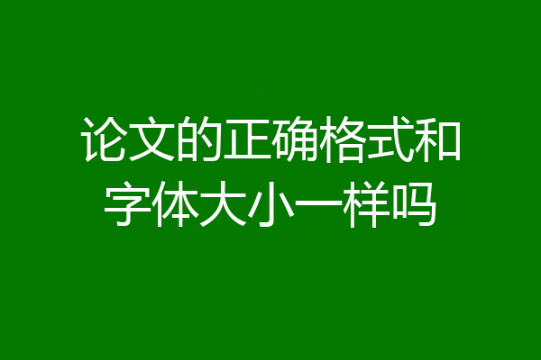 论文的正确格式和字体大小一样吗
