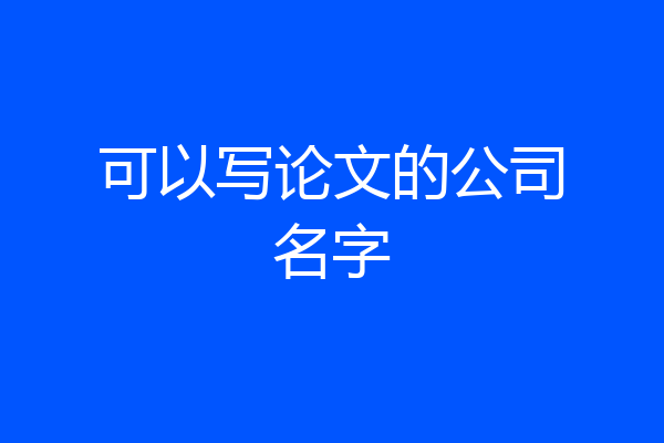 可以写论文的公司名字