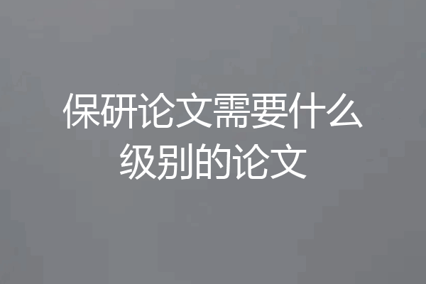 保研论文需要什么级别的论文