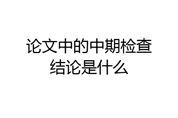 论文中的中期检查结论是什么
