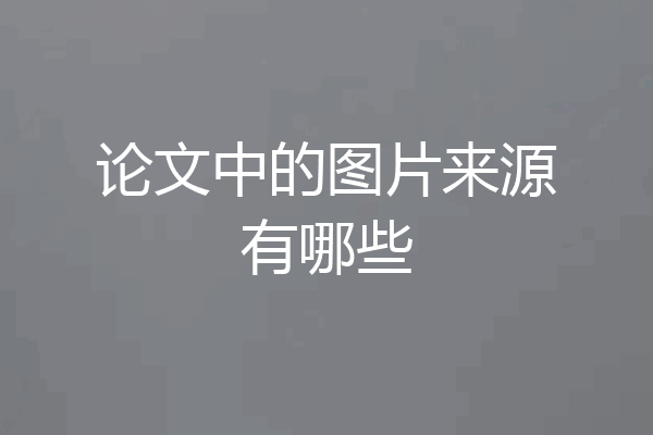 论文中的图片来源有哪些