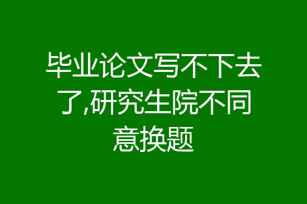 毕业论文写不下去了,研究生院不同意换题
