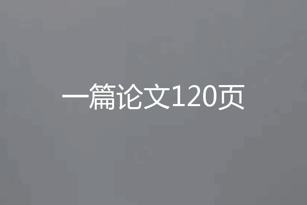 一篇论文120页