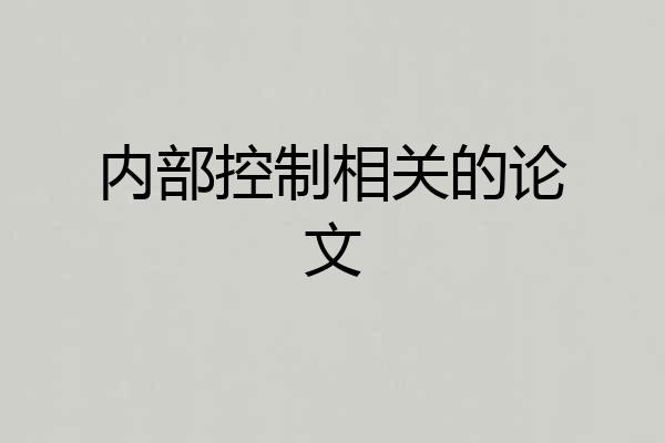 内部控制相关的论文