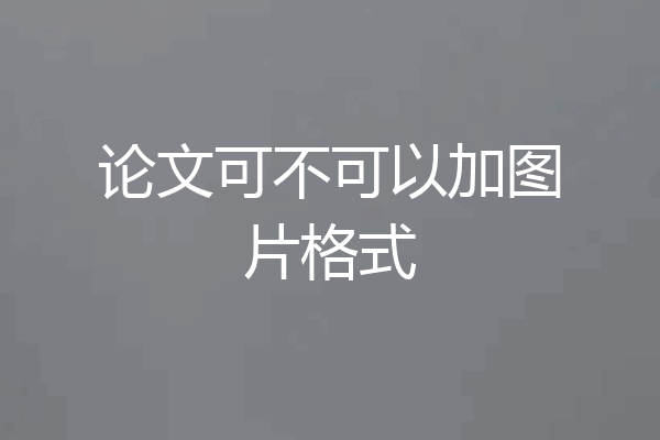 论文可不可以加图片格式