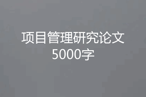 项目管理研究论文5000字