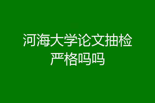 河海大学论文抽检严格吗吗