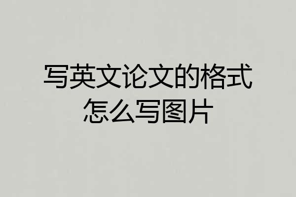 写英文论文的格式怎么写图片