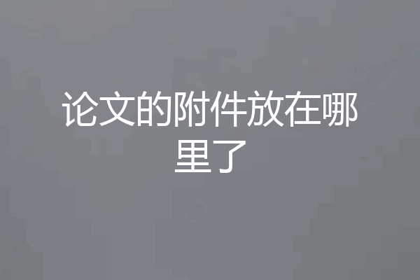 论文的附件放在哪里了