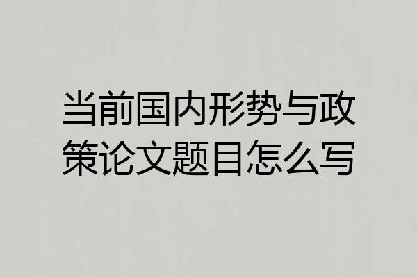 当前国内形势与政策论文题目怎么写
