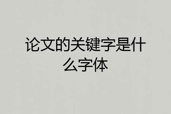 论文的关键字是什么字体