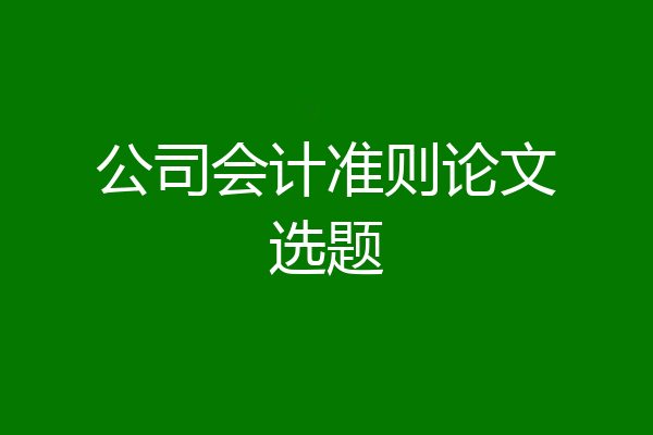 公司会计准则论文选题