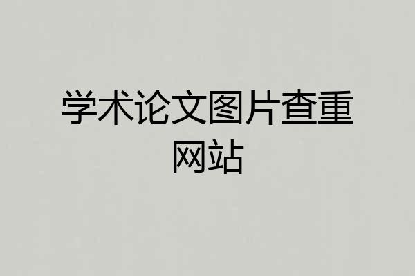 学术论文图片查重网站
