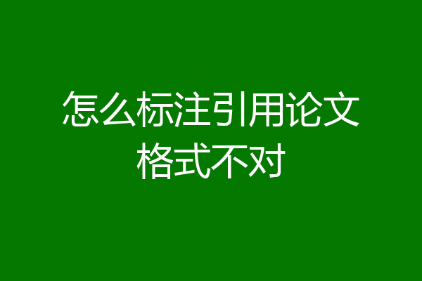 怎么标注引用论文格式不对