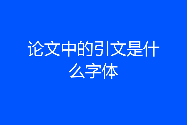 论文中的引文是什么字体