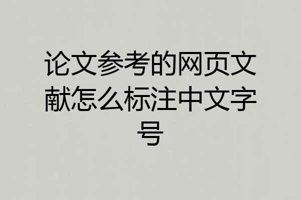 论文参考的网页文献怎么标注中文字号