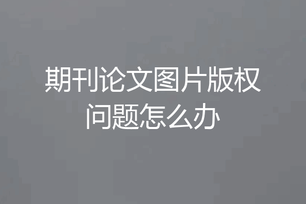 期刊论文图片版权问题怎么办