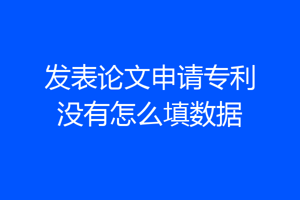 发表论文申请专利没有怎么填数据