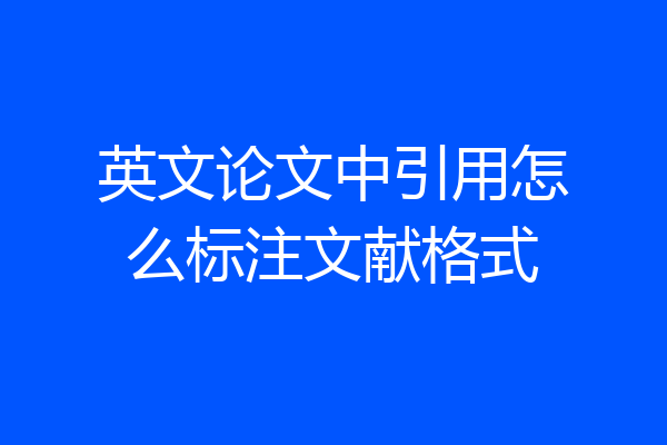 英文论文中引用怎么标注文献格式