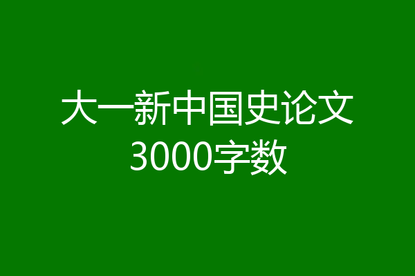 大一新中国史论文3000字数
