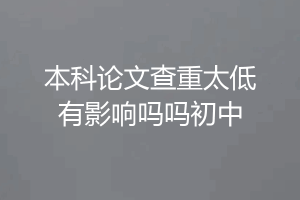 本科论文查重太低有影响吗吗初中