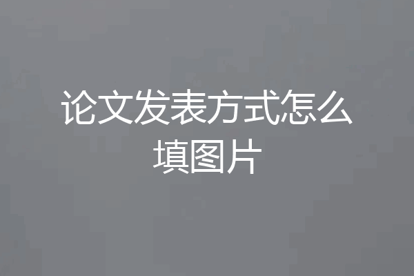 论文发表方式怎么填图片