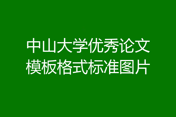 中山大学优秀论文模板格式标准图片