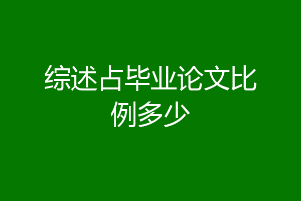 综述占毕业论文比例多少