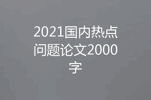 2021国内热点问题论文2000字
